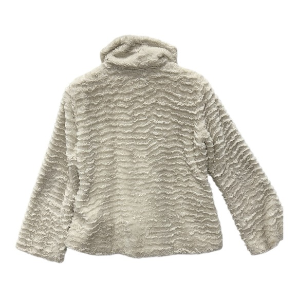 Patagonia Women's M Pelage Cream Faux Fur Fleece Coat Jacket Soft - Picture 3 of 7